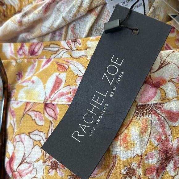 Rachel Zoe Floral Ruffle Wrap-Around midi Skirt Yellow size small - Picture 7 of 11